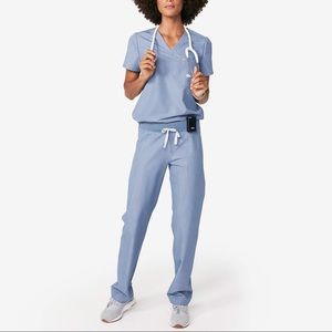 New Figs scrubs set. Seasonal blue heather indigo